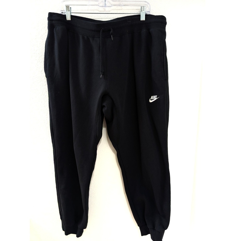 Nike Fleece Cuffed Jogger Sweatpants Spellout XXL Black 598871-010
